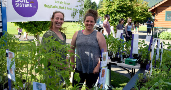 Fall City's Soil Sisters pose at the North Bend Farmers Market on June 23. All photos by Conor Wilson/Valley Record.