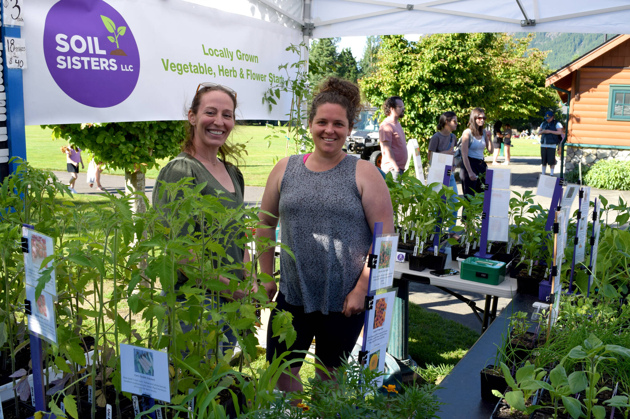 Fall City’s Soil Sisters pose at the North Bend Farmer’s Market on June 23. All photos by Conor Wilson/Valley Record.