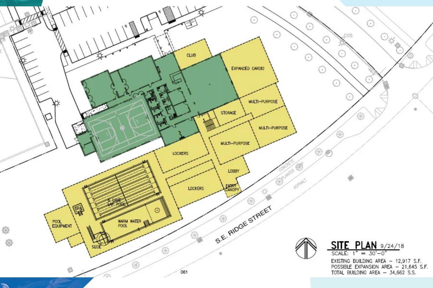 One of the proposed plans for expansion of the Community Center (Screenshot from City of Snoqualmie report)