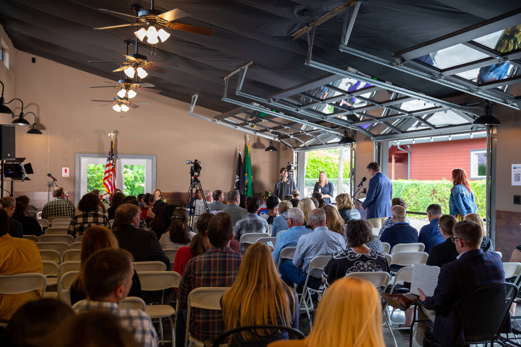 Photo courtesy of U.S. House Agriculture Committee
A crowd sits at Remlinger Farms in Carnation for a listening session on the 2023 farm bill on July 22.