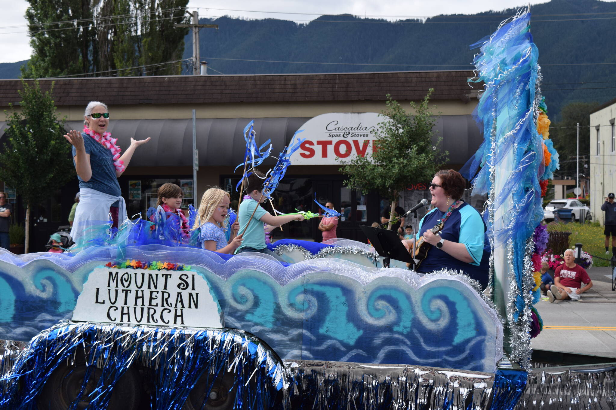 Members of Mount Si Lutheran Church perform during the Festival at Mt. Si Grand Parade. Photo Conor Wilson/Valley Record.