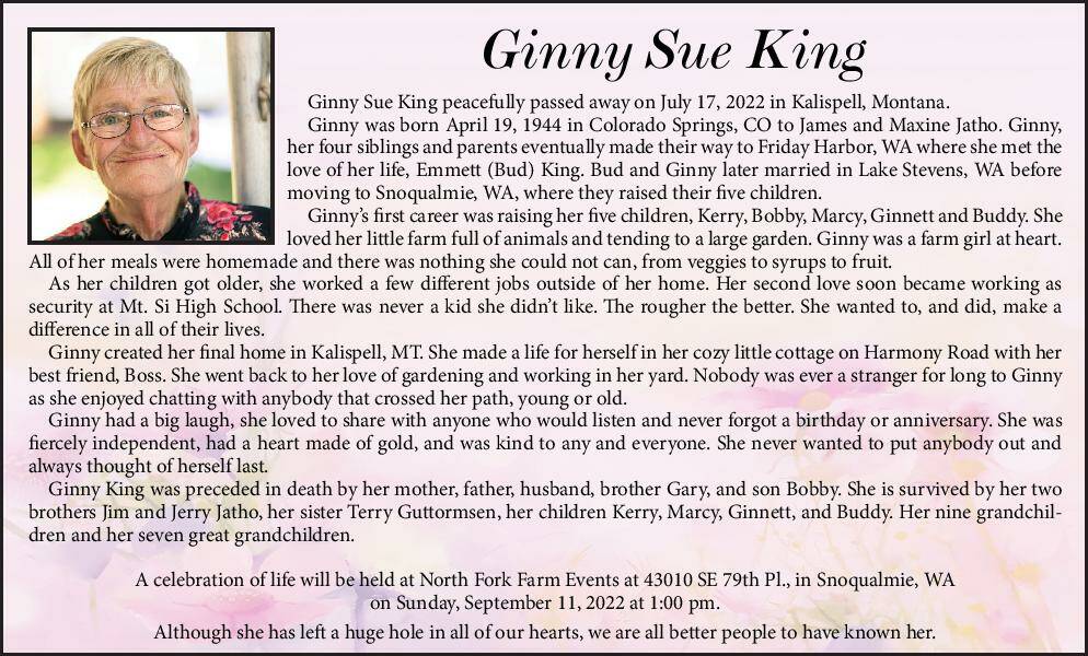 Ginny Sue King | Obituary
