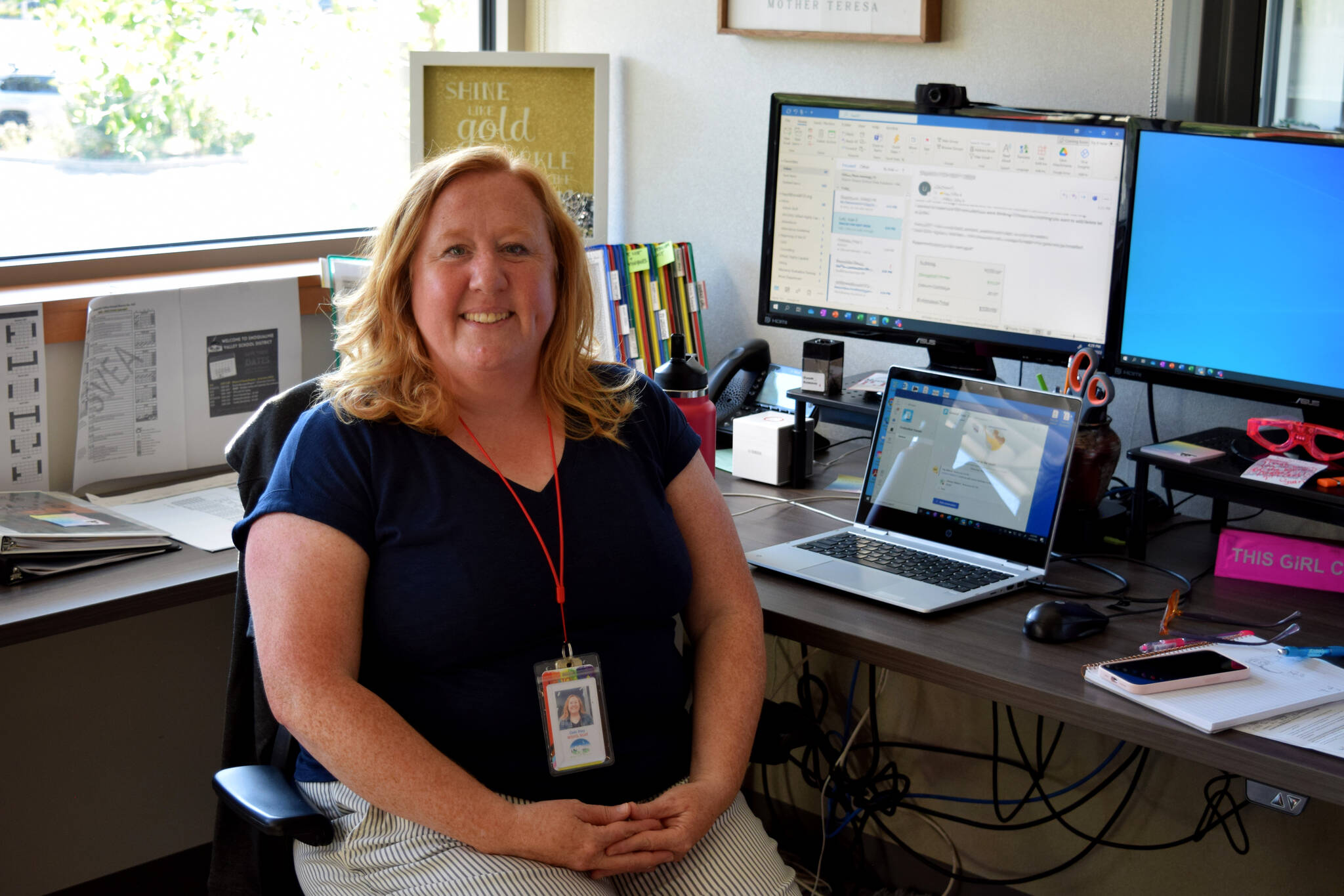 Conor Wilson / Valley Record 
New Mount Si High School Principal Deb Hay sits in her office.