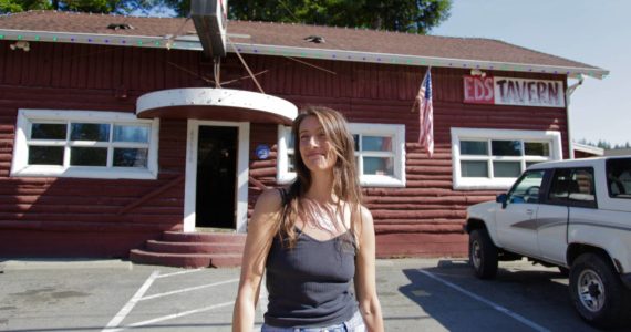 Actress Jenn Ruzumna, who plays Marcie, stands outside the Mt Si Tavern during filming. 
Courtesy photo