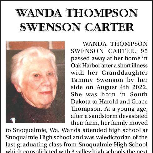 Wanda Thompson Swenson Carter | Obituary