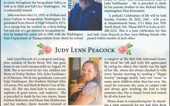 John Rene Carlson and Judy Lynn Peacock | Obituary