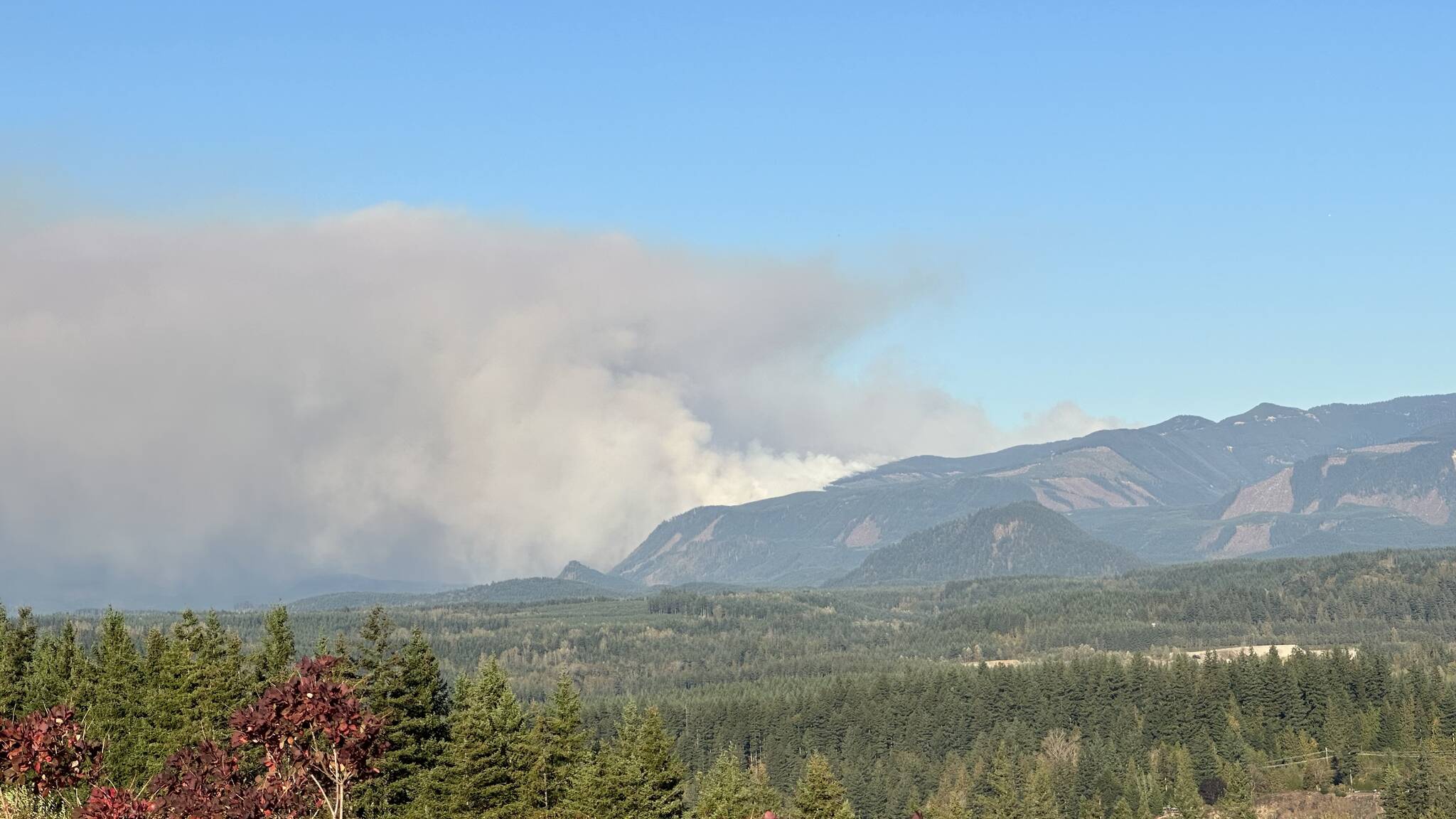 Smoke from the Loch Katrine Fire seen from Snoqualmie Ridge in mid-Ocotber. File photo courtesy of Calder Productions.