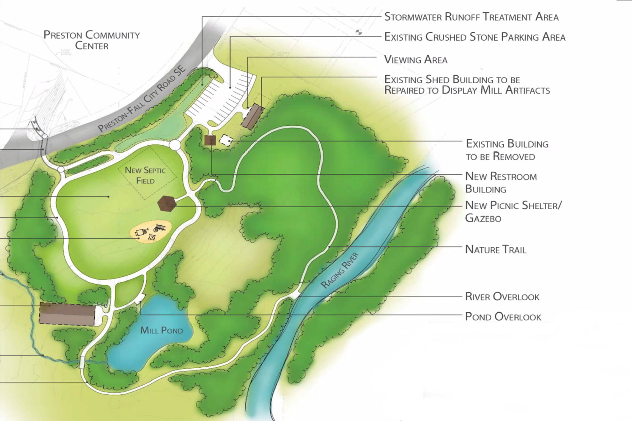 Plans for Preston Mill Park. Courtesy image.