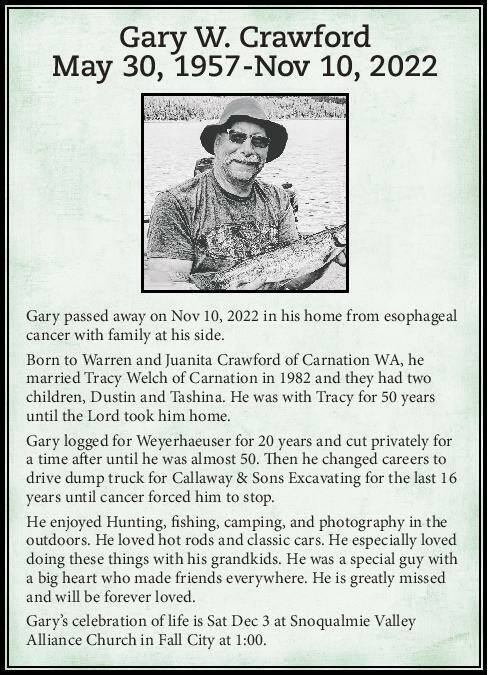 Gary W. Crawford | Obituary
