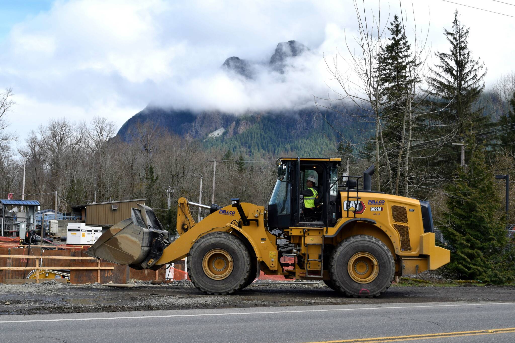 File photo by Conor Wilson/Valley Record.
Construction on North Bend’s wastewater treatment last March.