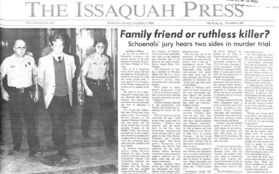 Screenshot of the Issaquah Press from Nov. 6, 1985, regarding the murder trial of John H. Schoenhals.