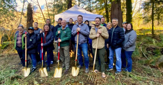 Si View Metro Parks holds groundbreaking celebration at Tennant Trailhead Park. Si View staff were joined by officials from the City of North Bend and King County Parks, who partnered on the project. Courtesy photo.