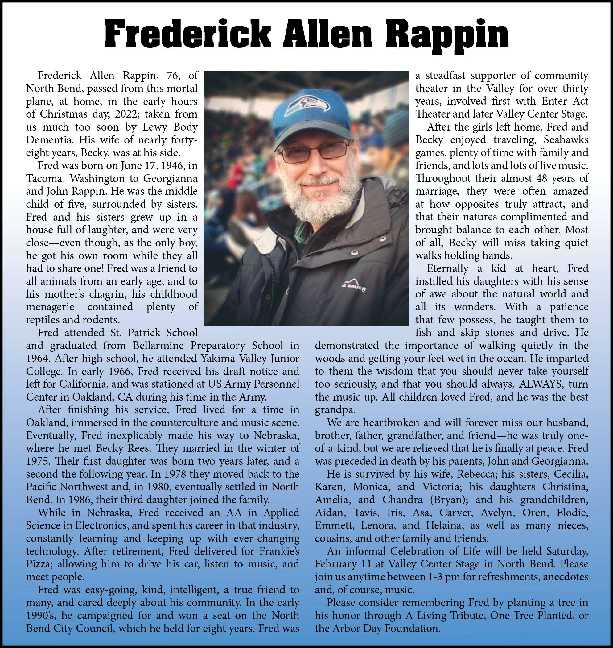 Fredrick Allen Rappin | Obituary