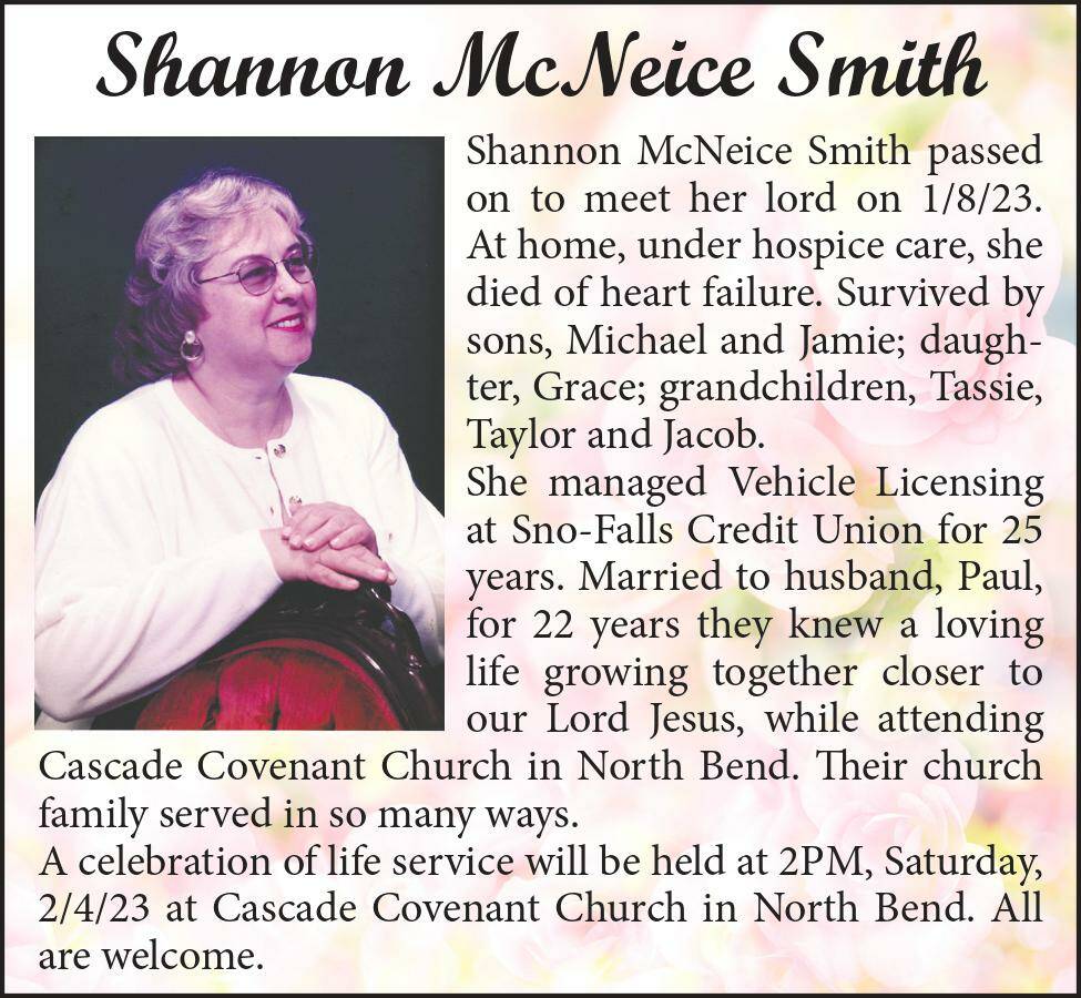 Shannon McNeice Smith | Obituary