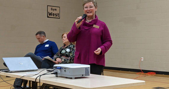 King County Councilmember Sarah Perry speaks at town hall in Snoqualmie on Feb. 9. Photo by Conor Wilson/Valley Record