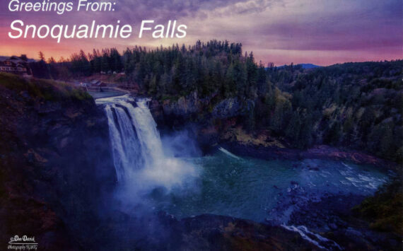 My favorite photo of “Sno Falls” was taken by my friend Don Detrick and is featured on a postcard. (Courtesy image)