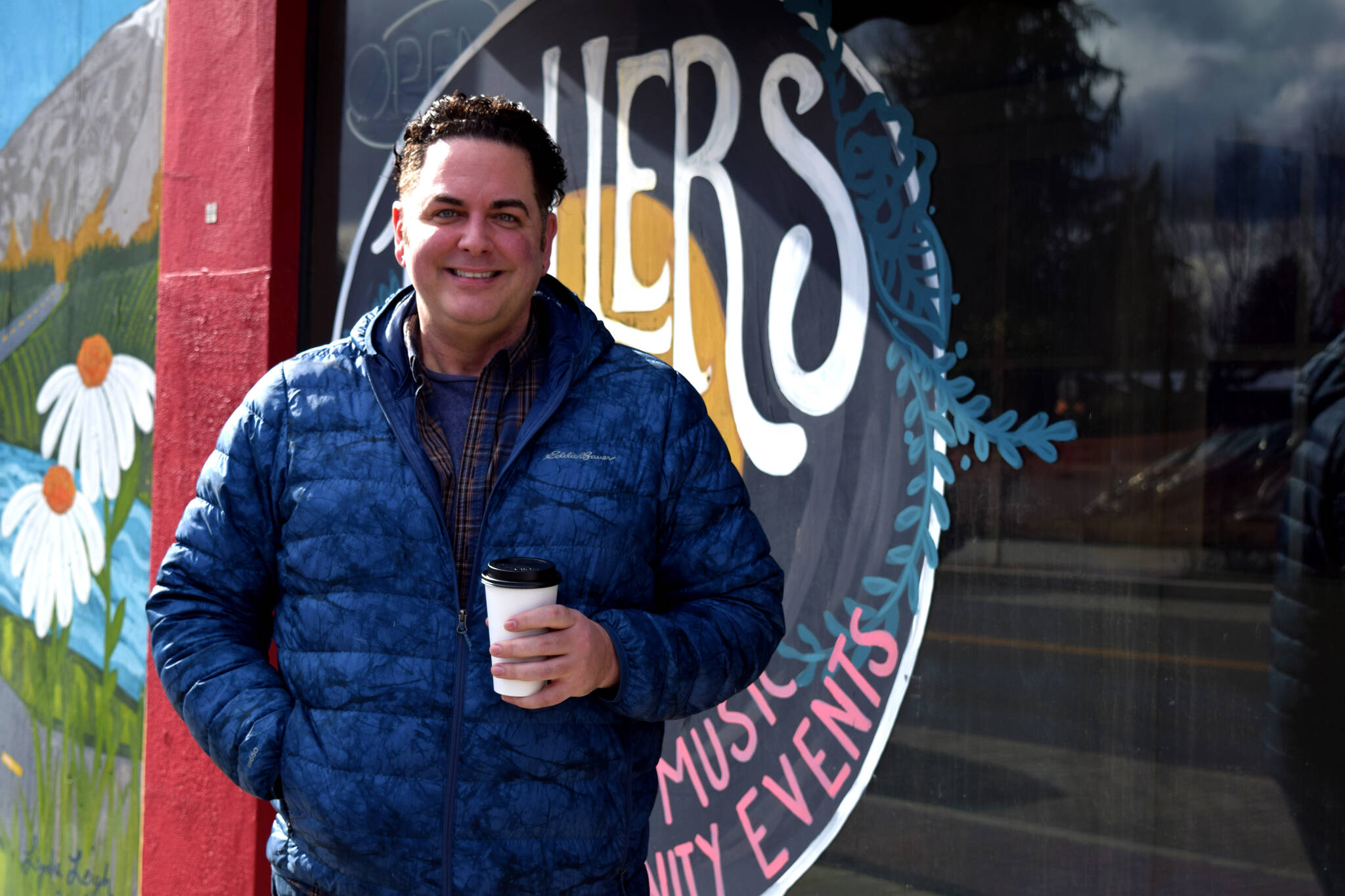 Greg Jamiel, founder of SnoValley Pride, stands in front of Miller’s in Carnation. Photo by Conor Wilson/Valley Record