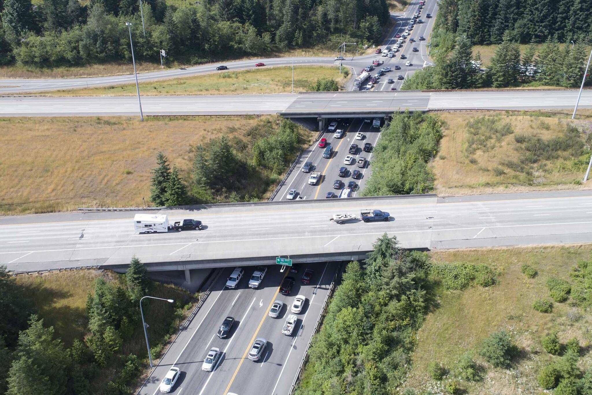 The State Route 18/I-90 interchange. Photo courtesy of the Washington State Department of Transportation.