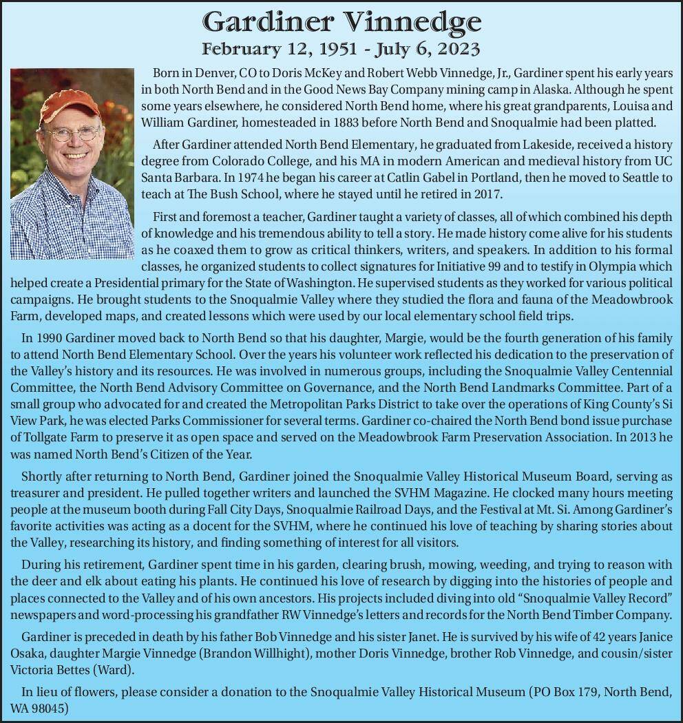 Gardiner Vinnedge | Obituary
