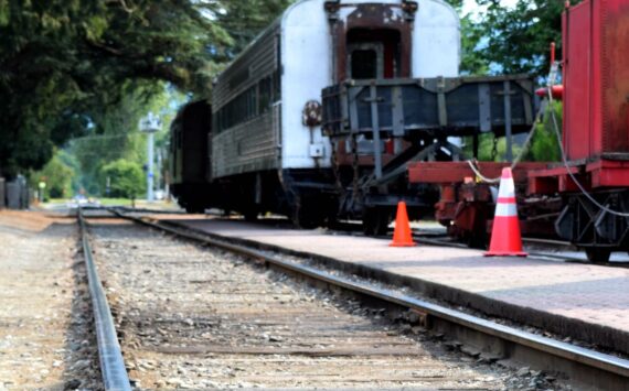 Railroad tracks in downtown Snoqualmie. Photo Conor Wilson/Valley Record.