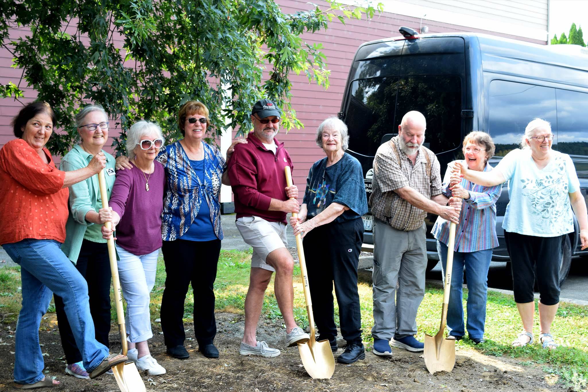 Current and former members of the Sno-Valley Senior Center Board of Directors at the groundbreaking. Photo Conor Wilson/Valley Record.