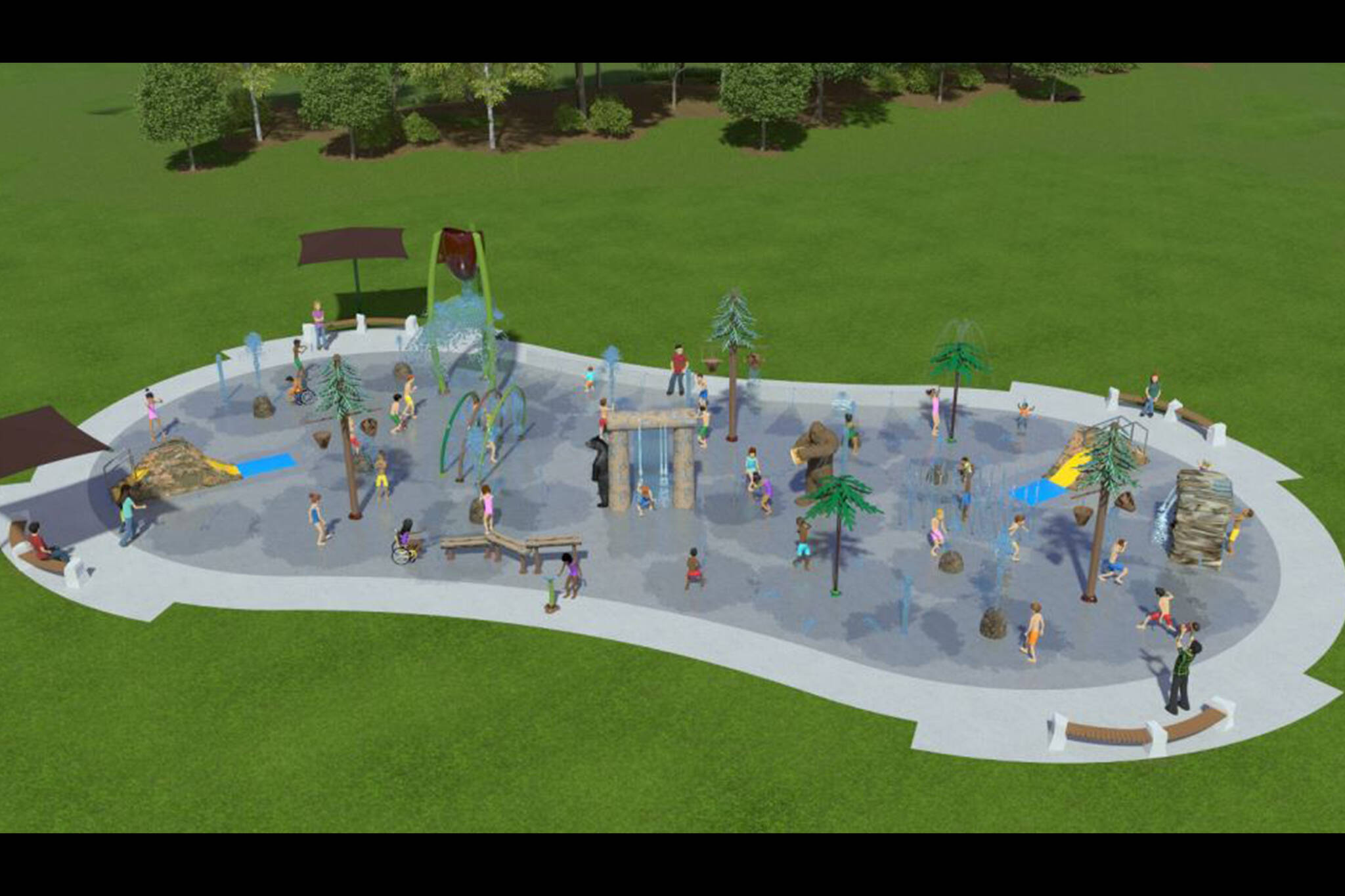A rendering of the splashpad. Courtesy image.