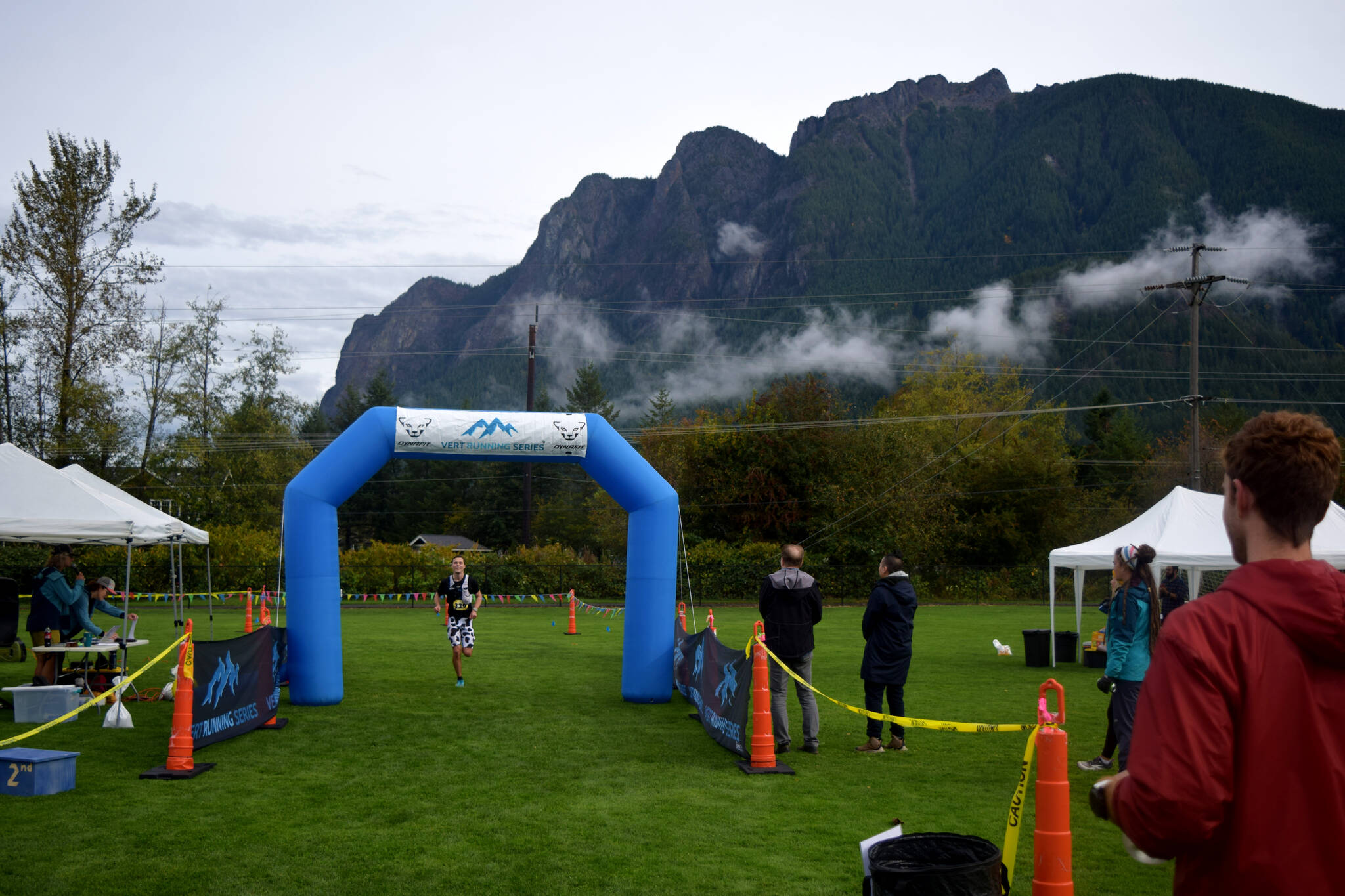 A runner finishes the North Bend Skline 30k. All photos Conor Wilson/Valley Record.