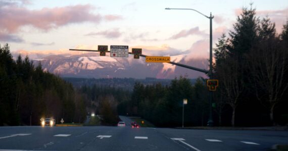 A sunset from the north end of the Snoqualmie Parkway. Photo by Conor Wilson/Valley Record.