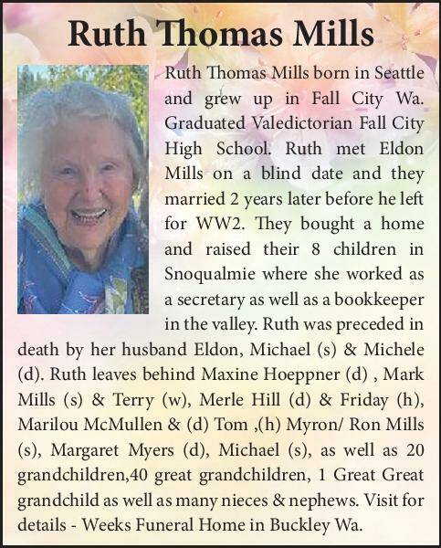 Ruth Thomas Mills | Obituary
