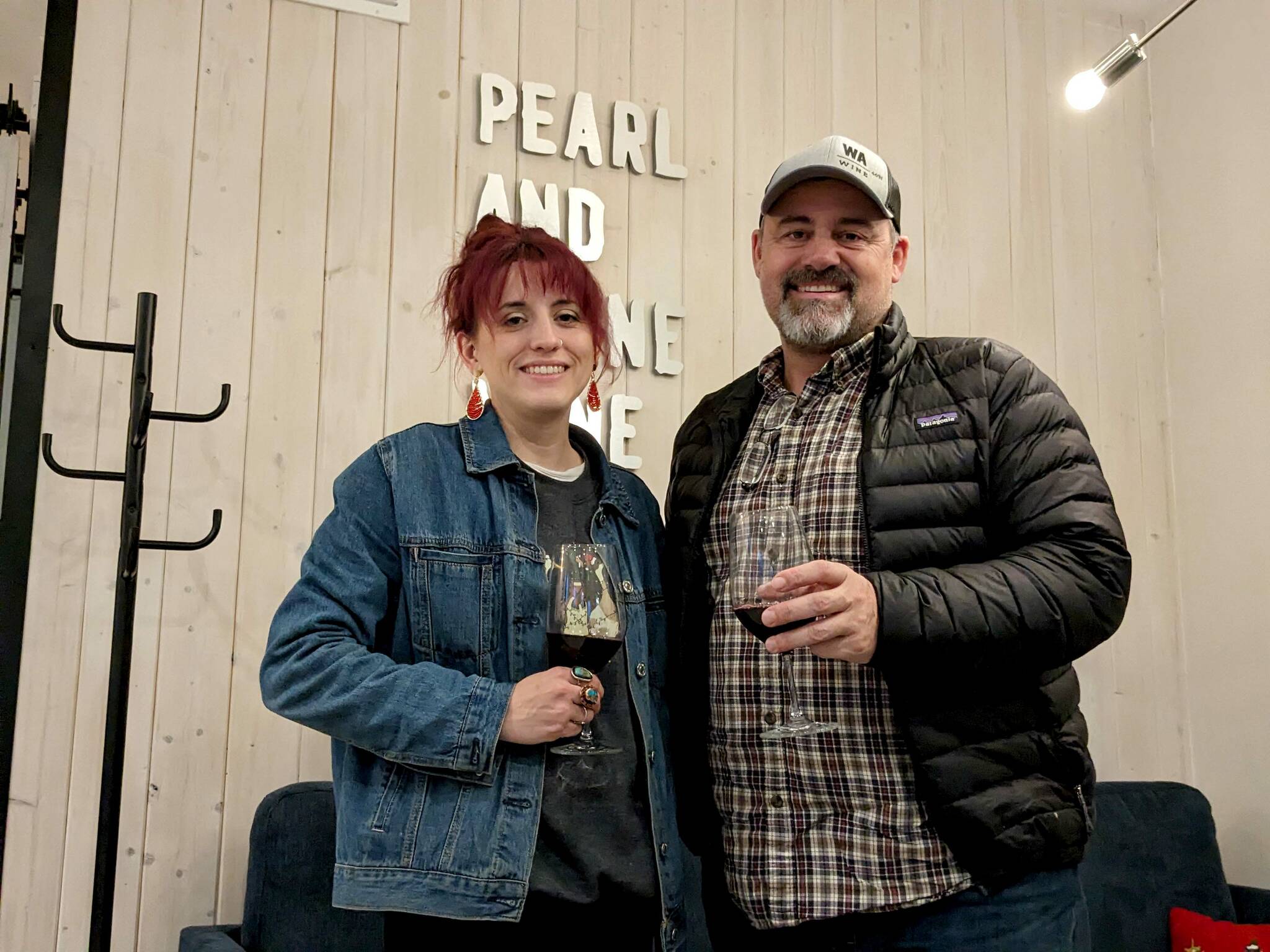 Pearl and Stone Wine Co. co-owner Paul Ribary stands with Tasting Room Manager Brie Cassidy. Photo Conor Wilson/Valley Record.