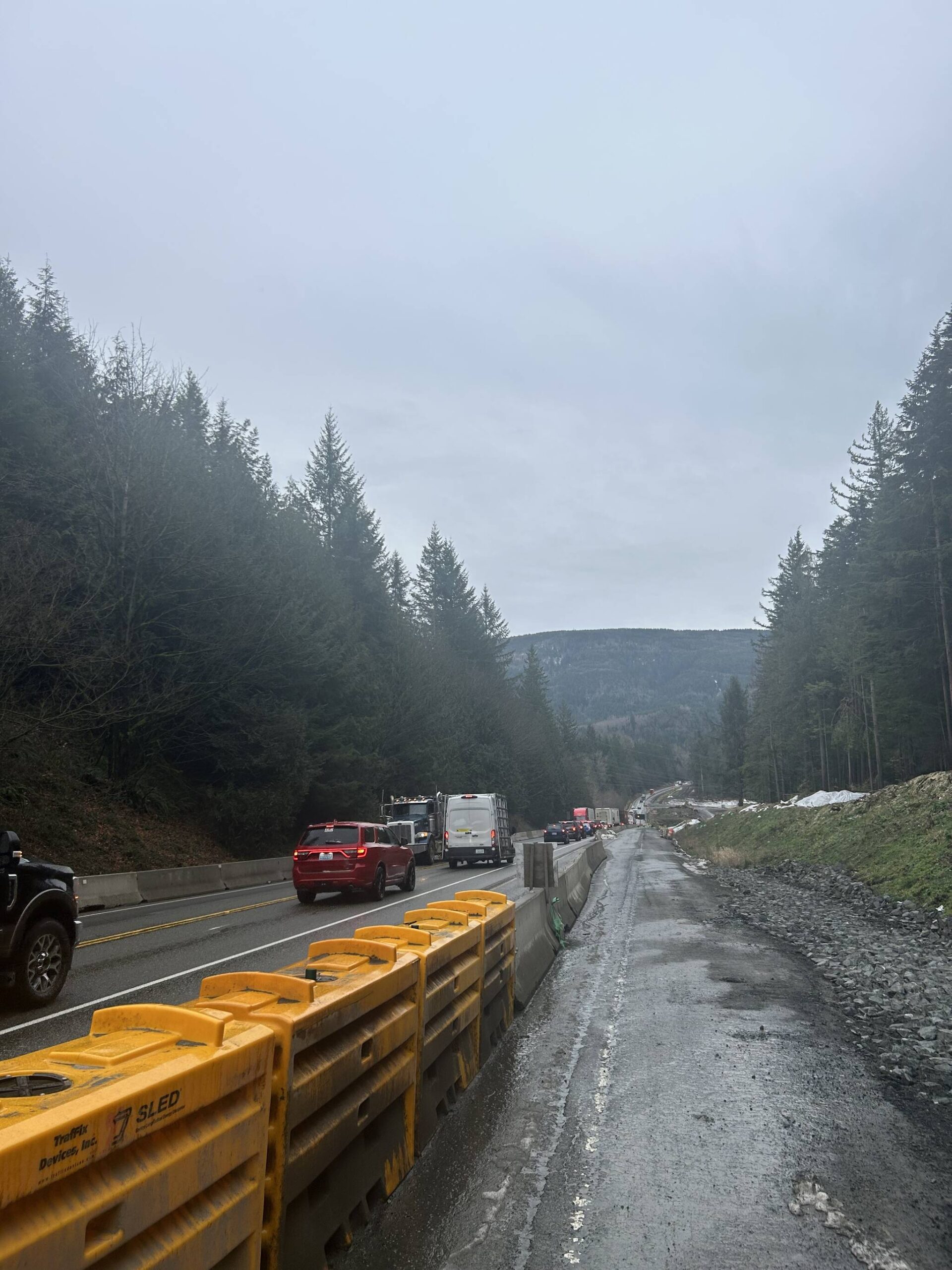 Lane reductions on State Route 18. (Cameron Sires/Sound Publishing)