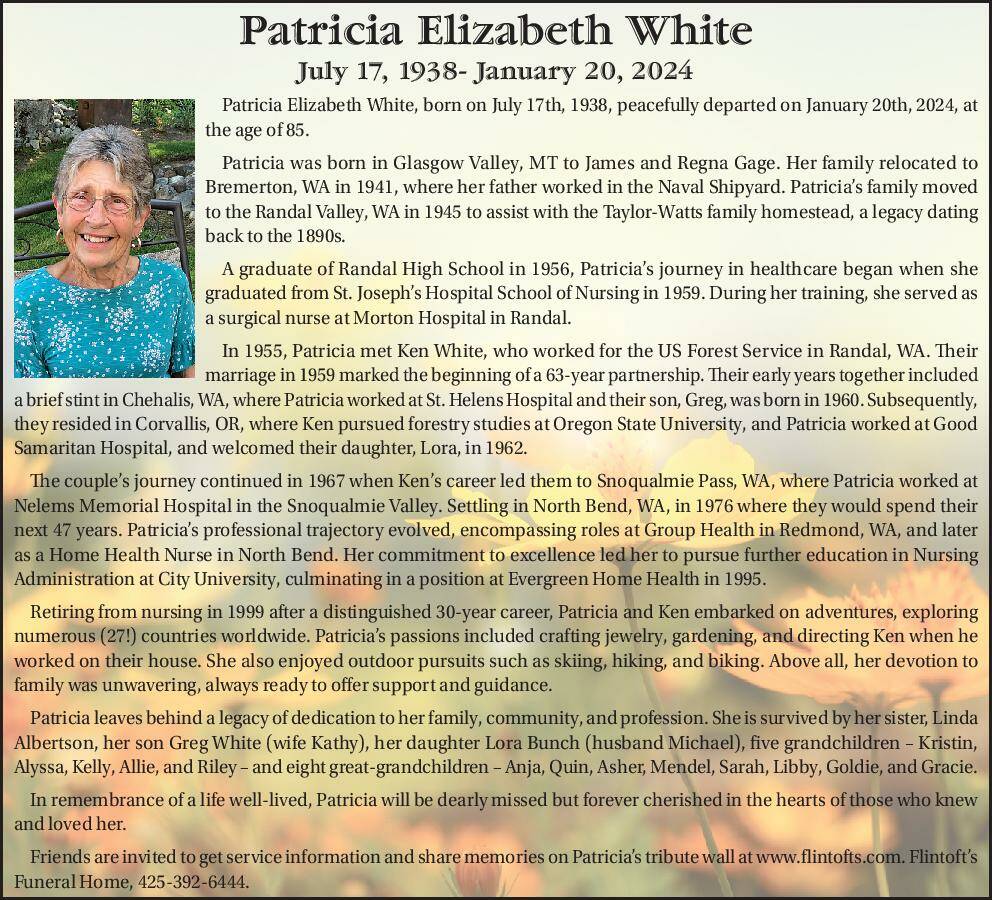 Patricia Elizabeth White | Obituary