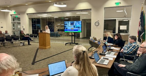 Mayor Mary Miller delivered the address on March 19 during the North Bend City Council meeting. (Photo courtesy of Bre Keveren)