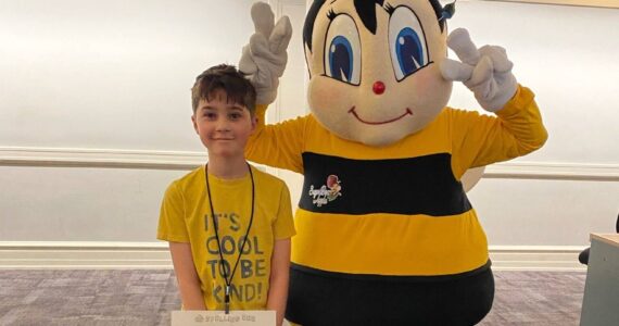 Declan Mallady, a fifth-grader from Snoqualmie Elementary School, won the Regional Spelling Bee of King and Snohomish County on March 30, outspelling 73 competitors. The win qualifies Mallady for the Scripps National Spelling Bee in Washington, D.C., this May. (Photo courtesy of Snoqualmie Valley School District)
