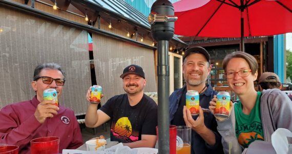 From left to right: Snoqualmie Falls Brewery Owner Voyislav Kokeza, front of house manager Aleks Kokeza, Sunergy Systems Founder Howard Lamb and system sales assistant Jaime Sasse. (Photo courtesy of Sunergy Systems)
