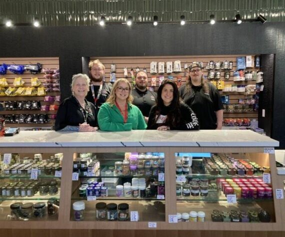 <p>The staff at Fireweed Cannabis. (Photo by Mallory Kruml/Valley Record)</p>