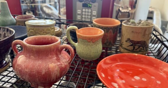 Some completed pottery at June and Gem ceramics studio, July 24, 2025. June and Gem is a participating location in the 2025 Snoqualmie Valley Art Studio Tour. (Grace Gorenflo/Valley Record)