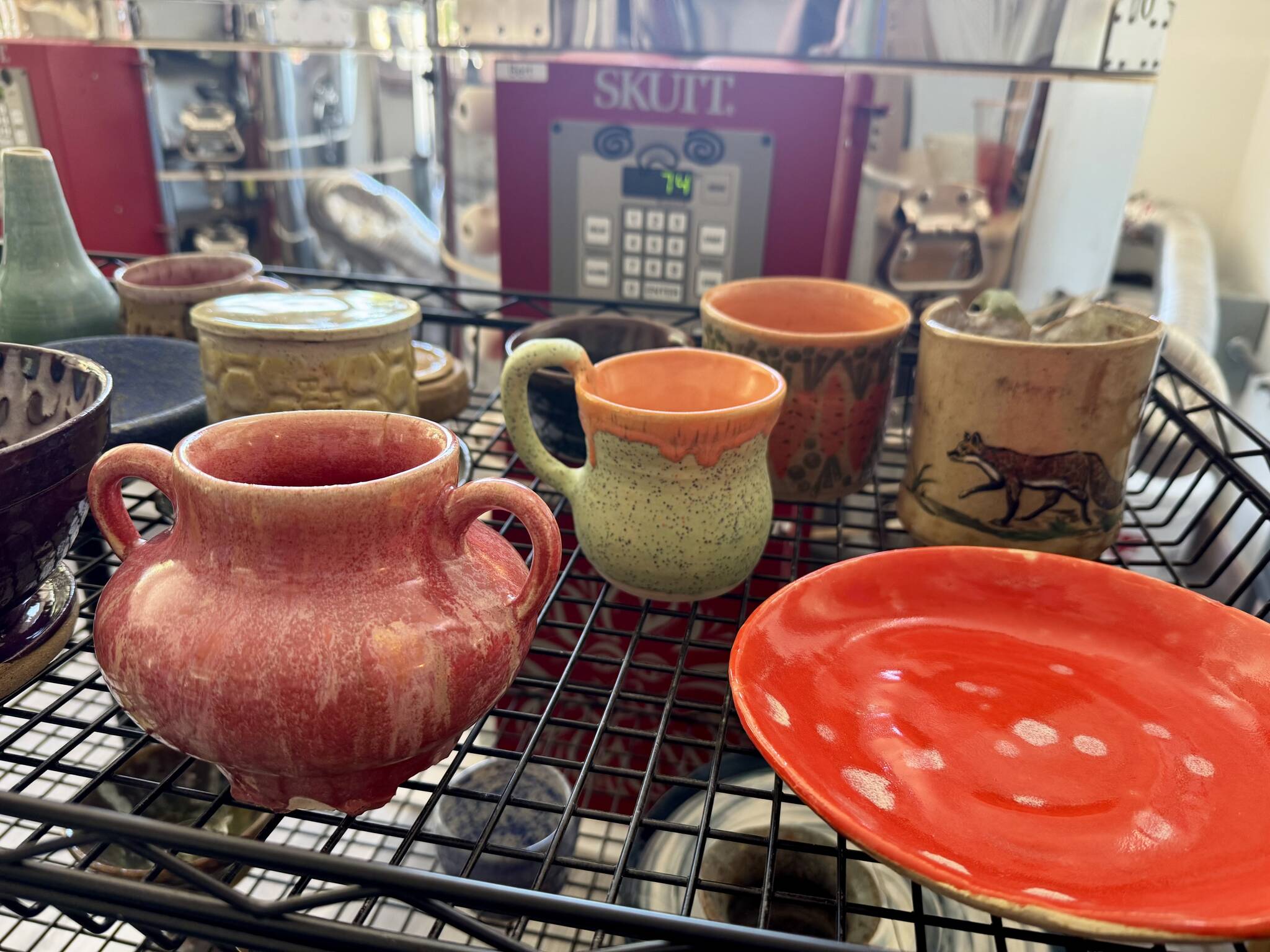 Some completed pottery at June and Gem ceramics studio, July 24, 2025. June and Gem is a participating location in the 2025 Snoqualmie Valley Art Studio Tour. (Grace Gorenflo/Valley Record)
