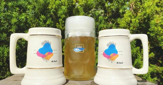 No Boat Brewing Company’s steins for Oktoberfest 2024. The 2025 event is Sept 27. Photo courtesy of No Boat Brewing Company