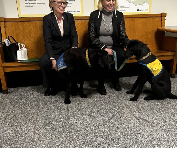 Courtesy photo
Page Ulrey and Felicia Ako of the Courthouse with Errol.