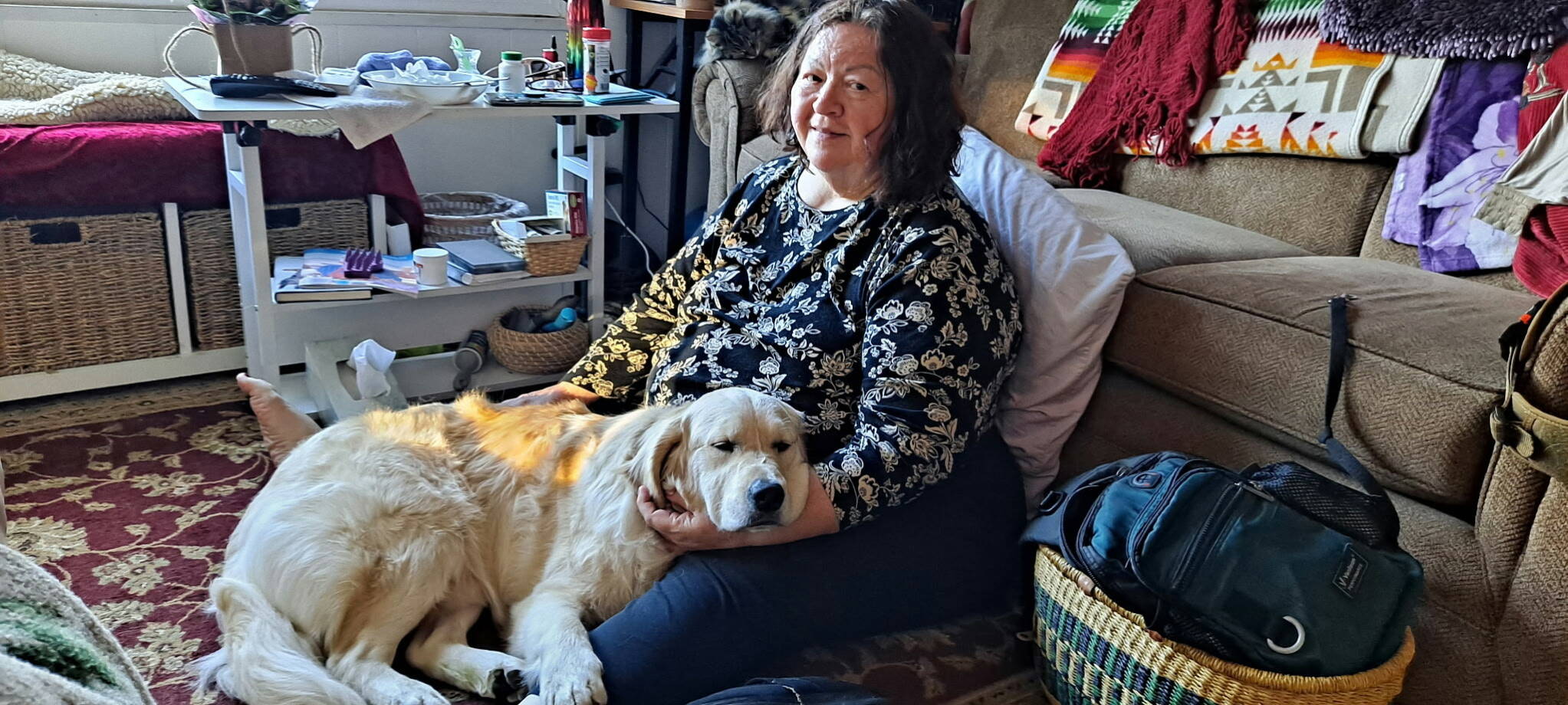 Kay Feather with her Battle Buddy Kyro. Photo courtesy of Northwest Battle Buddies