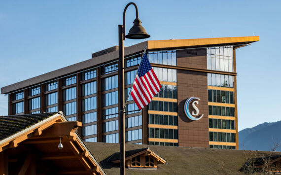 The Snoqualmie Indian Tribe had a flag-raising ceremony in honor of Veteran’s Day, Nov. 11, 2025. Photo courtesy of the Snoqualmie Indian Tribe