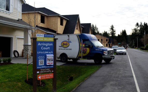 Some of the 17 houses of the Arlington Court development along 324th Avenue SE in Fall City during construction in 2021. File photo