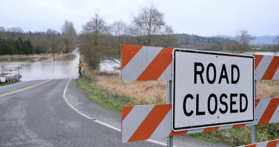 NE 124th Street is closed outside of Duvall, Dec. 9, 2025. (Grace Gorenflo/Valley Record)