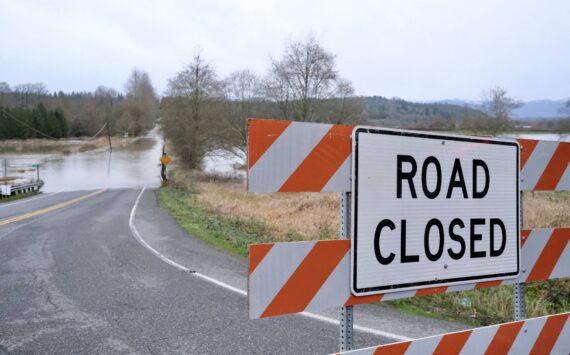 NE 124th Street is closed outside of Duvall, Dec. 9, 2025. (Grace Gorenflo/Valley Record)