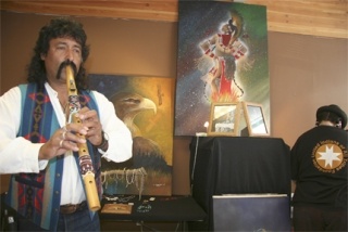 Flutist Peter Ali performs during a summer 2008 Native American art show at the Paddle store in downtown Snoqualmie. Paddle is hosting a new show Sunday