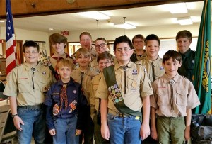 Scouts who served as color guard for Veterans Day at Mount Si Senior Center are
