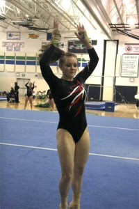 Mount Si’s Kennedy Richmond performs her floor routine at Liberty Thursday night