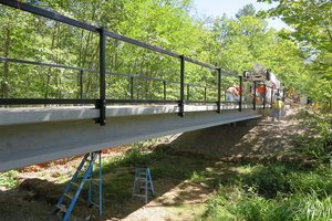 This steel span crosses wetlands along the newly reopened Snoqualmie Valley Trail near North Bend.