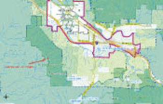 A King County map shows the site of the explosions set off on Rattlesnake Mountain